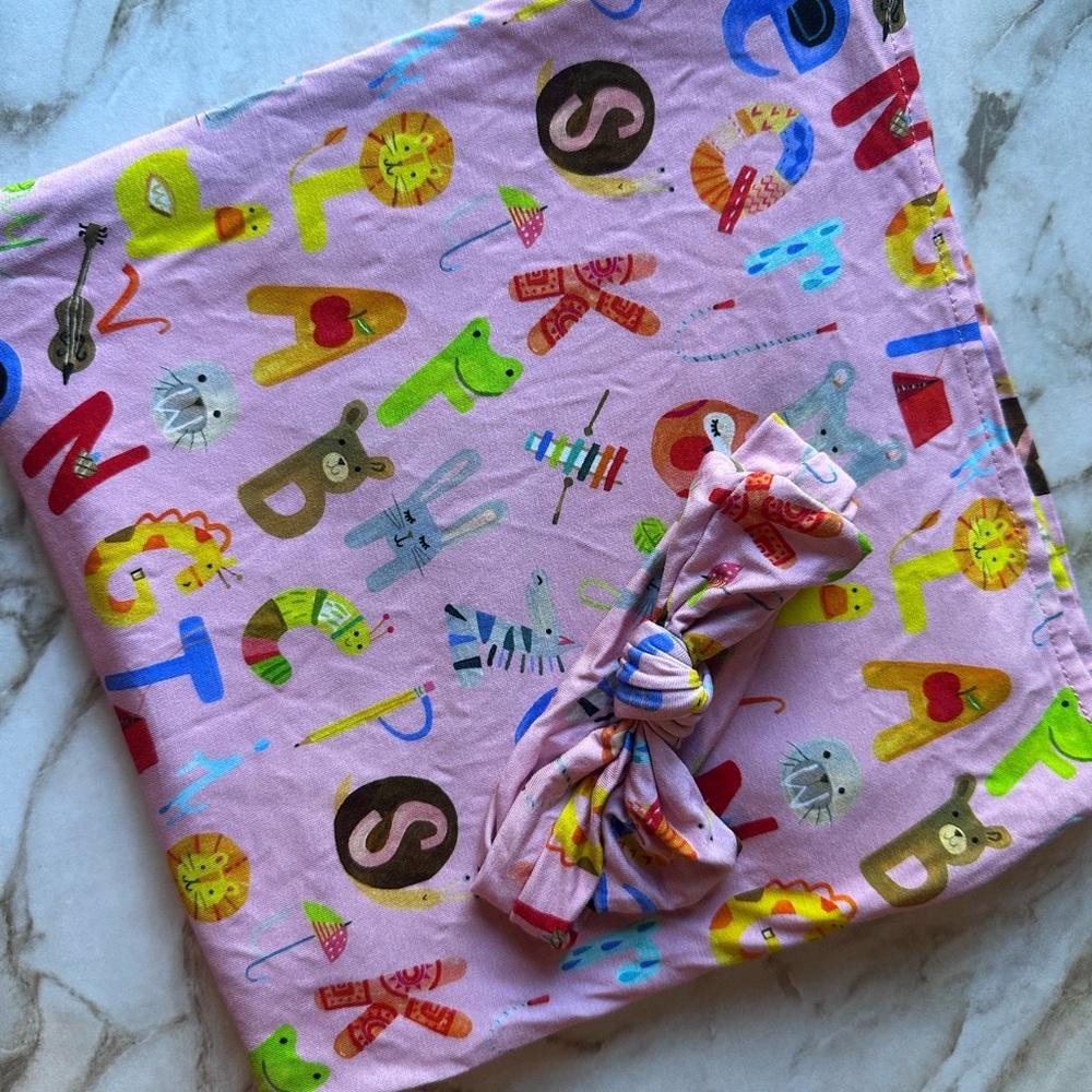 Little Sleepies Alphabet Swaddle and Headband